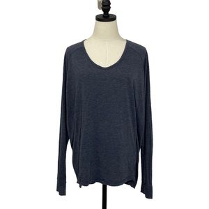 Pure Karma V-Neck Long Sleeve T-shirt Blue Heather Size Large